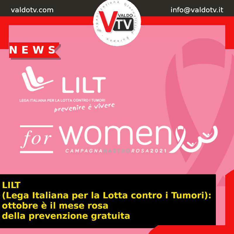 LILT (Lega Italiana per la Lotta contro i Tumori): ottobre è il mese rosa della prevenzione gratuita